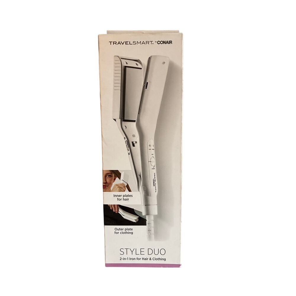 Conair Travelsmart Style Duo 2-in-1 Iron Hair & Clothing
